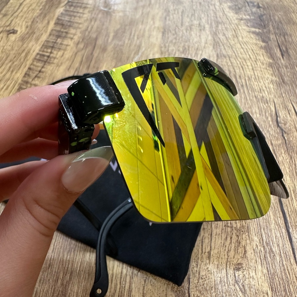 Pit Viper Sunglasses with Black Frame and Gold Lenses - Picture 3 of 9